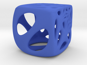 Distorted Cube Pendant in Blue Smooth Versatile Plastic