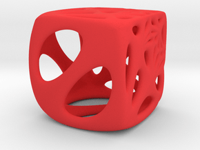 Distorted Cube Pendant in Red Smooth Versatile Plastic