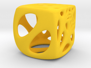 Distorted Cube Pendant in Yellow Smooth Versatile Plastic