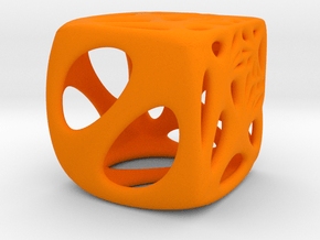 Distorted Cube Pendant in Orange Smooth Versatile Plastic