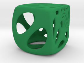 Distorted Cube Pendant in Green Smooth Versatile Plastic
