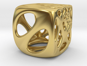 Distorted Cube Pendant in Polished Brass