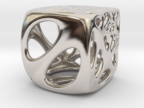 Distorted Cube Pendant in Rhodium Plated Brass