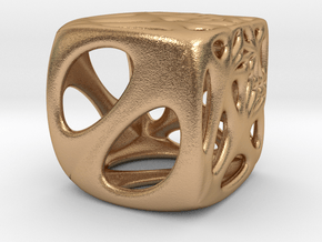 Distorted Cube Pendant in Natural Bronze