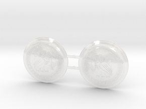 Celestial Owls - Round Power Shields (L&R) in Clear Ultra Fine Detail Plastic: Small