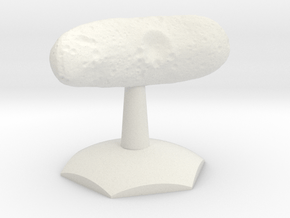 Asteroid Eros on Hex Stand in White Natural Versatile Plastic