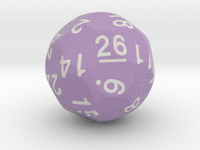 d26 Sphere Dice "Lexicographically Truncated" in Natural Full Color Nylon 12 (MJF)