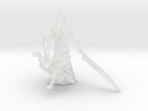 Pyramid Head with Nurse Art miniature fantasy game in Clear Ultra Fine Detail Plastic