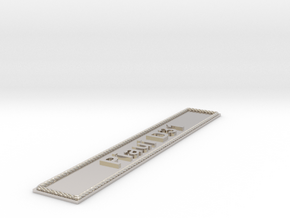 Nameplate Piaui D31 (10 cm) in Rhodium Plated Brass