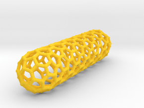 0850 Carbon Nanotube Capped (9,0) 1.04x1.03x4.0 cm in Yellow Smooth Versatile Plastic