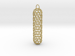 0853 Carbon Nanotube Capped (9,0) 1.15x1.14x4 cm in Natural Brass