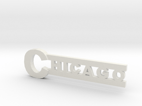Chicago necklace pendant in White Natural TPE (SLS): Large