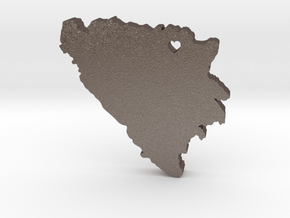 In My Heart in Polished Bronzed-Silver Steel: Small