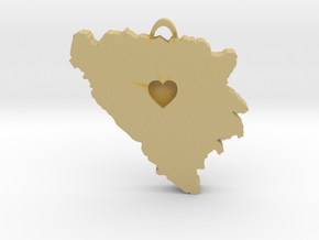 Bosnia Is My Heart pendant in Tan Fine Detail Plastic: Small