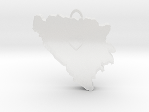 Bosnia Is My Heart pendant in Clear Ultra Fine Detail Plastic: Large