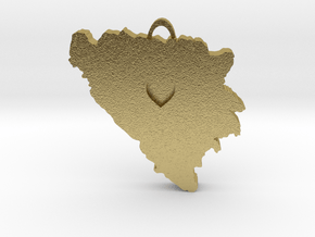 Bosnia Is My Heart pendant in Natural Brass: Small