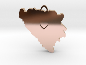 Bosnia Is My Heart pendant in 9K Rose Gold : Small