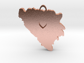 Bosnia Is My Heart pendant in Natural Copper: Large