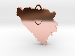Bosnia Is My Heart pendant in Polished Copper: Medium