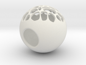 Spherical Flower Pot in White Natural Versatile Plastic: Medium