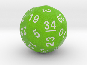 d34 Sphere Dice "Fibonacci and Curves" in Matte High Definition Full Color