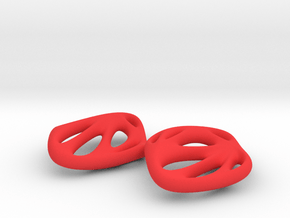 Pierced Rhombus Earrings in Red Smooth Versatile Plastic