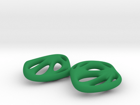 Pierced Rhombus Earrings in Green Smooth Versatile Plastic