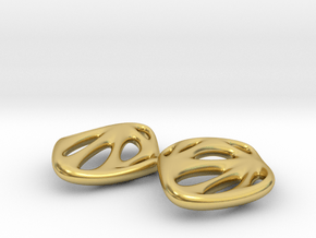 Pierced Rhombus Earrings in Polished Brass