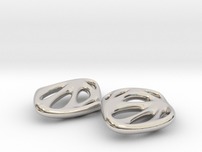 Pierced Rhombus Earrings in Rhodium Plated Brass