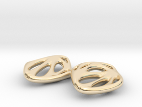 Pierced Rhombus Earrings in 14k Gold Plated Brass