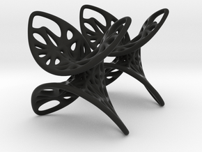 Geometric Butterfly Earrings in Black Smooth Versatile Plastic