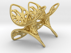 Geometric Butterfly Earrings in Polished Brass