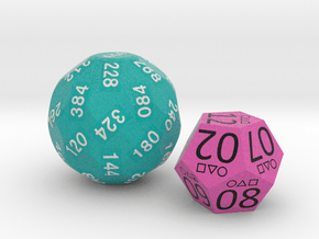 Squid Game d456 in two dice (d12 and d38) in Natural Full Color Nylon 12 (MJF)