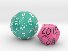Squid Game d456 in two dice (d12 and d38) in Smooth Full Color Nylon 12 (MJF)