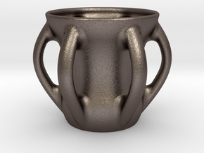 Octocup (Half Liter) in Polished Bronzed-Silver Steel