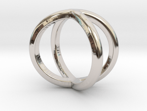 Sevif Ring - Simplistc Set   in Rhodium Plated Brass: 3 / 44