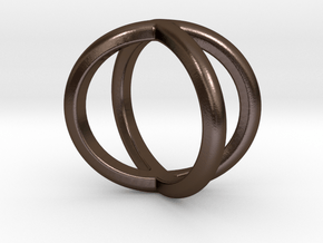 Sevif Ring - Simplistc Set   in Polished Bronze Steel: 3.5 / 45.25