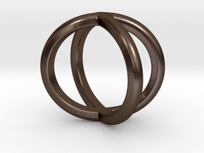 Sevif Ring - Simplistc Set   in Polished Bronze Steel: 5.5 / 50.25