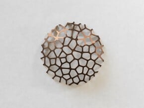 Wall Art: Period Voronoi (Polished Metal) in Polished Bronzed-Silver Steel