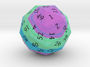 Purple, Green, and Blue d60 in Full Color Sandstone
