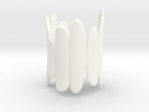 Pebble Bangle - Tall in White Processed Versatile Plastic