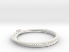 Möbius Snake Bracelet (Large) in White Natural Versatile Plastic