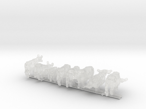 Highland Cattle Set 1:160 nine different pieces in Clear Ultra Fine Detail Plastic