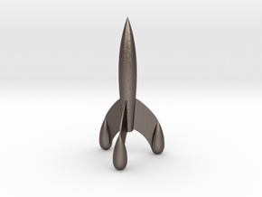 Tintin Rocket in Polished Bronzed-Silver Steel
