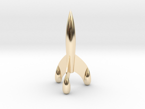 Tintin Rocket in 14k Gold Plated Brass