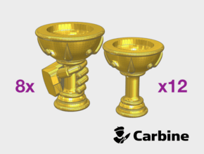 20x Carbine Chalices (8 w/Left Hands) in Tan Fine Detail Plastic