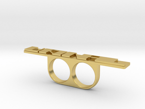 URINAL KNUCKLEDUSTER RING in Polished Brass: 9 / 59