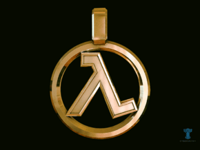Half-Life - Lambda Pendant in Polished Brass