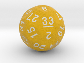 d33 Sphere Dice "Dirty Knee" in Natural Full Color Nylon 12 (MJF)