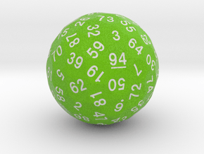 d94 Sphere Dice "Twin Lights" in Natural Full Color Nylon 12 (MJF)